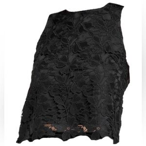 A New Day Black Floral Lace Top